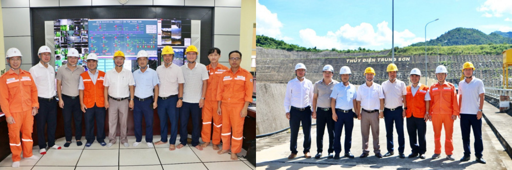 đoàn công tác kiểm tra thực tế tại Thủy điện Trung Sơn