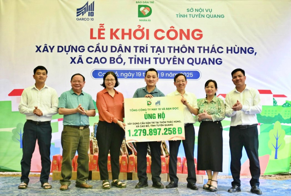May 10 tài trợ xây cầy tại Cao Bồ