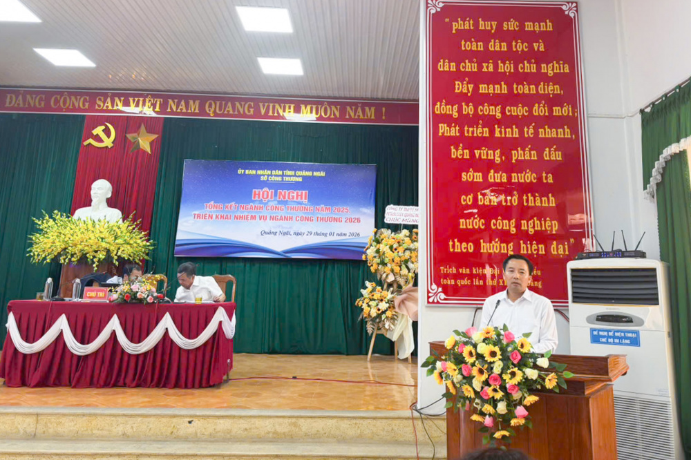 Hội nghị tổng kết công tác năm 2025 và triển khai nhiệm vụ năm 2026 ngành Công Thương Quảng Ngãi