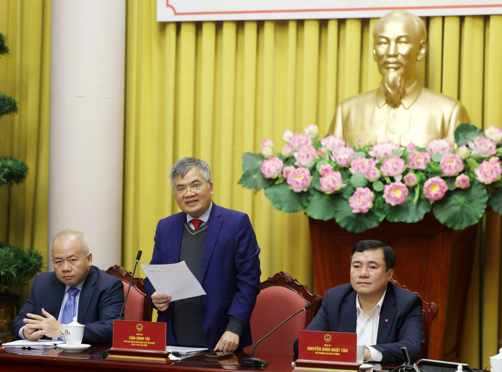 Văn phòng Chủ tịch nước tổ chức họp báo công bố Lệnh của Chủ tịch nước công bố 12 luật - Ảnh VGP/Đức Tuân