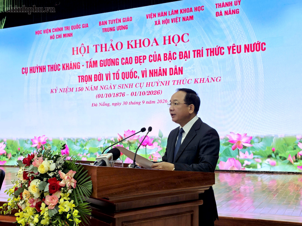 Đồng chí Trịnh Văn Quyết, Trưởng Ban Tuyên giáo Trung ương phát biểu khai mạc Hội thảo - Ảnh: chinhphu.vn