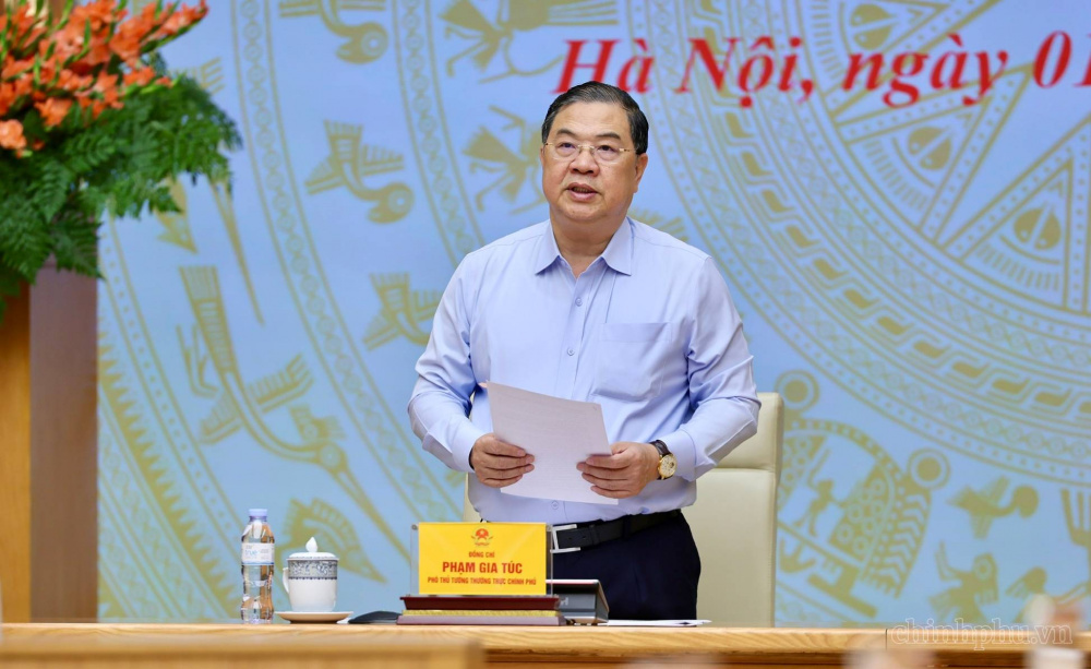 Phó Thủ tướng Thường trực Chính phủ Phạm Gia Túc chủ trì Phiên họp thứ nhất của Ban Chỉ đạo các công trình trọng điểm trong lĩnh vực công thương và xây dựng - Ảnh: chinhphu.vn/Phương Nguyên