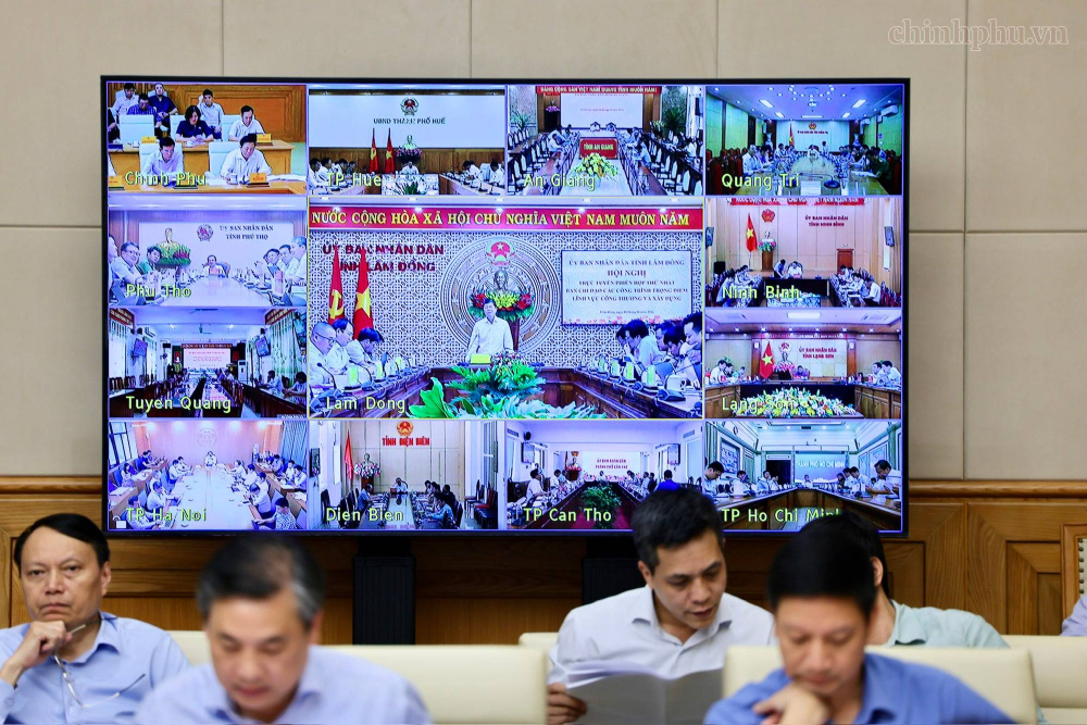 Các địa phương tham dự trực tuyến phiên họp - Ảnh: chinhphu.vn/Phương Nguyên