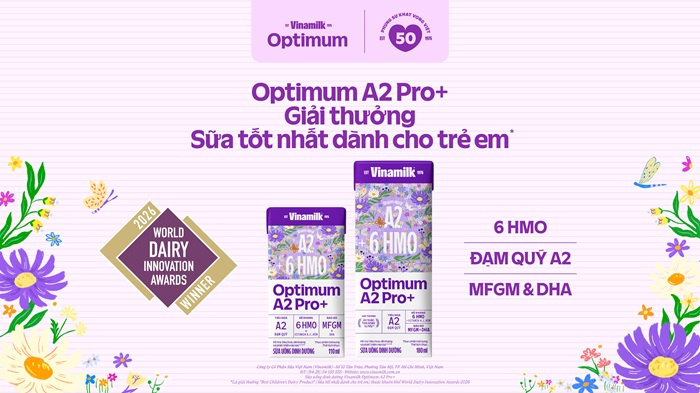 Liên tục cải tiến công thức hướng đến chuẩn vàng sữa mẹ, Vinamilk Optimum A2 Pro+ được vinh danh là Sữa tốt nhất dành cho trẻ em và Thương hiệu quốc gia năm 2026 (Ảnh: Minh Anh).