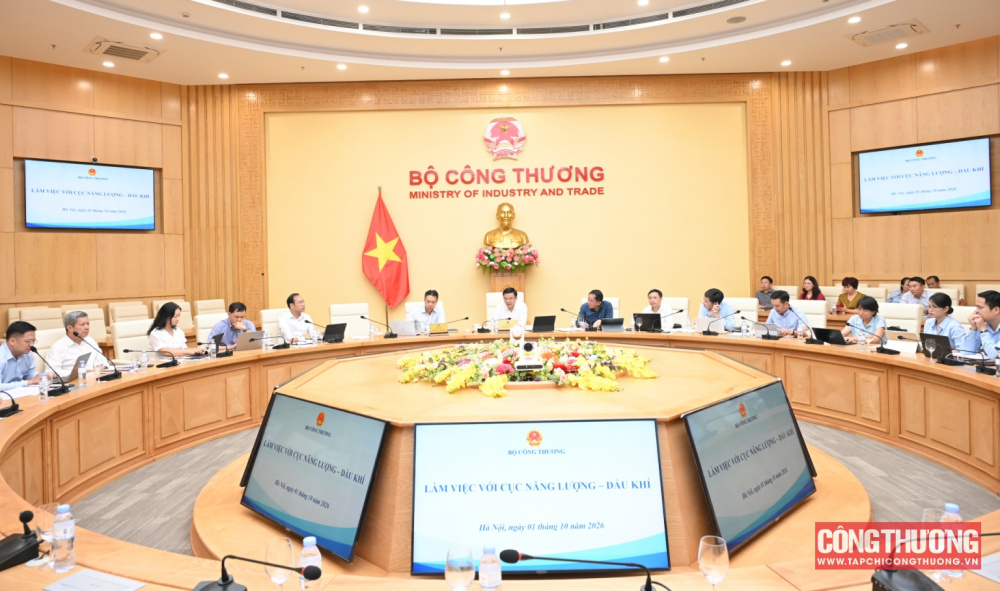 Bộ trưởng Bộ Công Thương Lê Mạnh Hùng làm việc với Cục Năng lượng - Dầu khí
