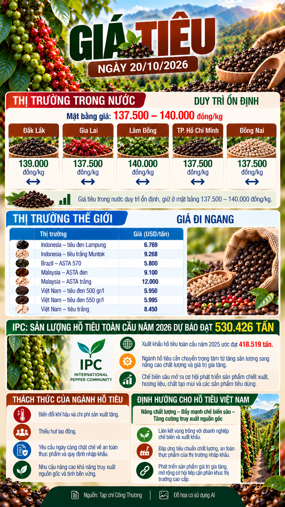 giá tiêu hôm nay