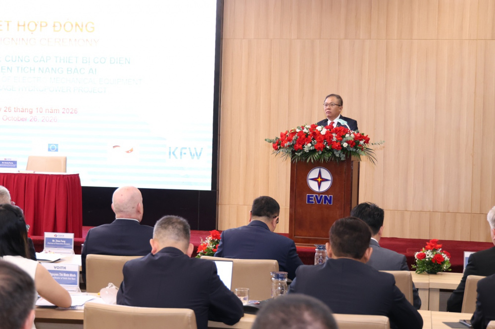 EVN ký hợp đồng thiết bị Thủy điện tích năng Bác Ái