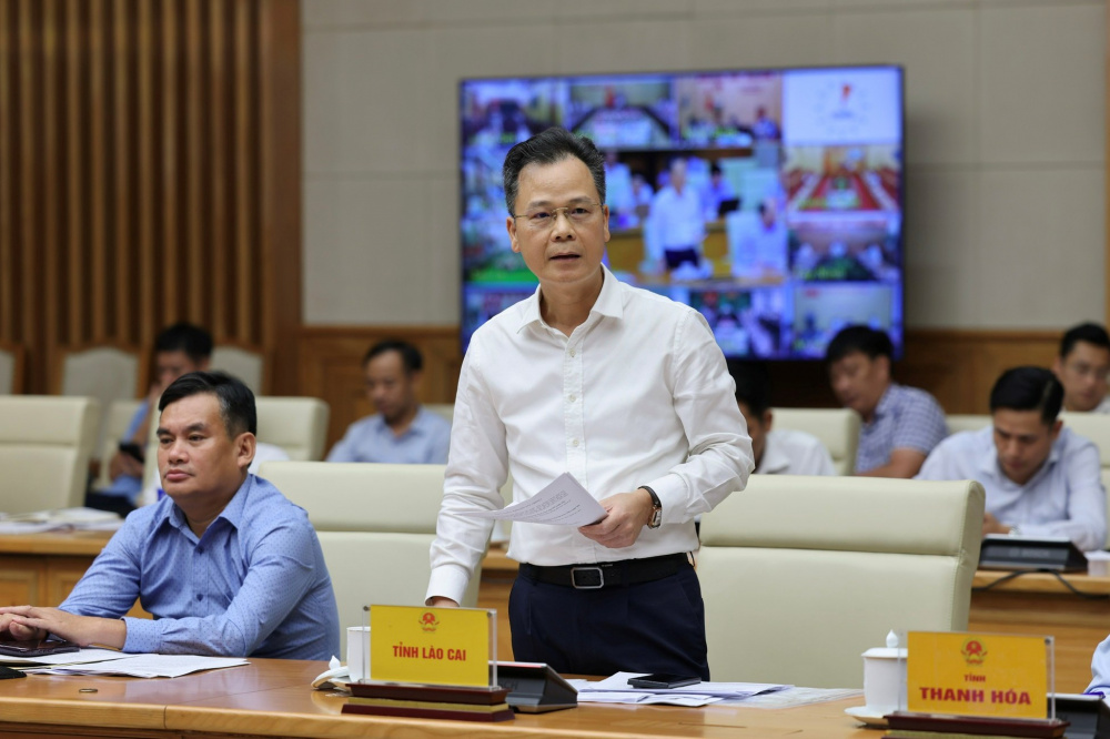 Đại diện các địa phương phát biểu tại cuộc họp - Ảnh: chinhphu.vn/Phương Nguyên