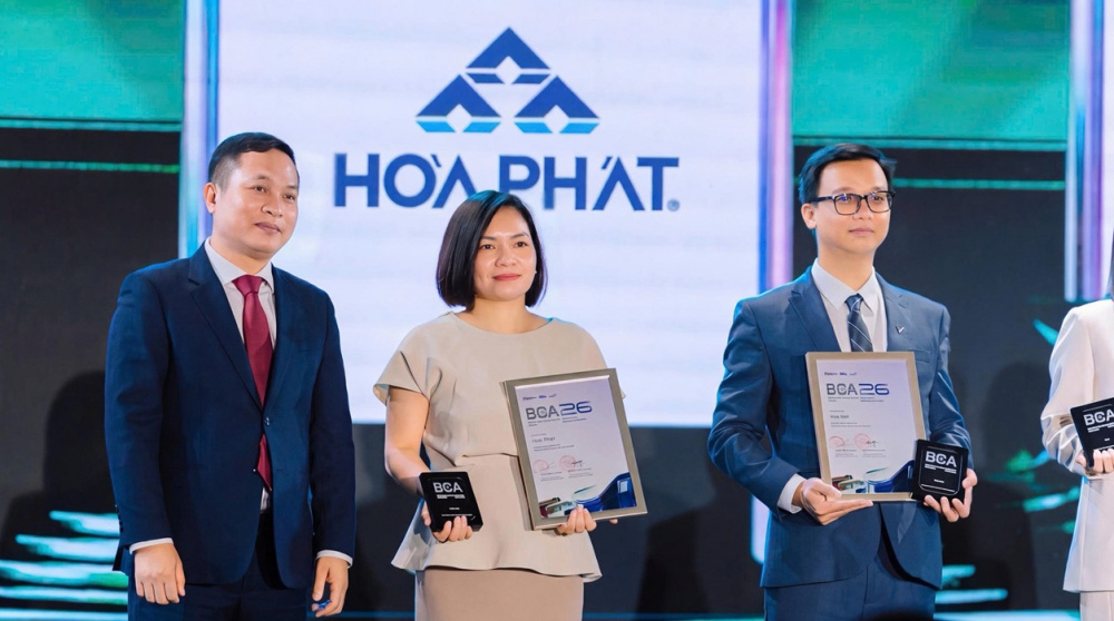 Tại Giải thưởng Better Choice Awards 2026, Hòa Phát được vinh danh trong Hạng mục Thương hiệu Việt vươn tầm thế giới