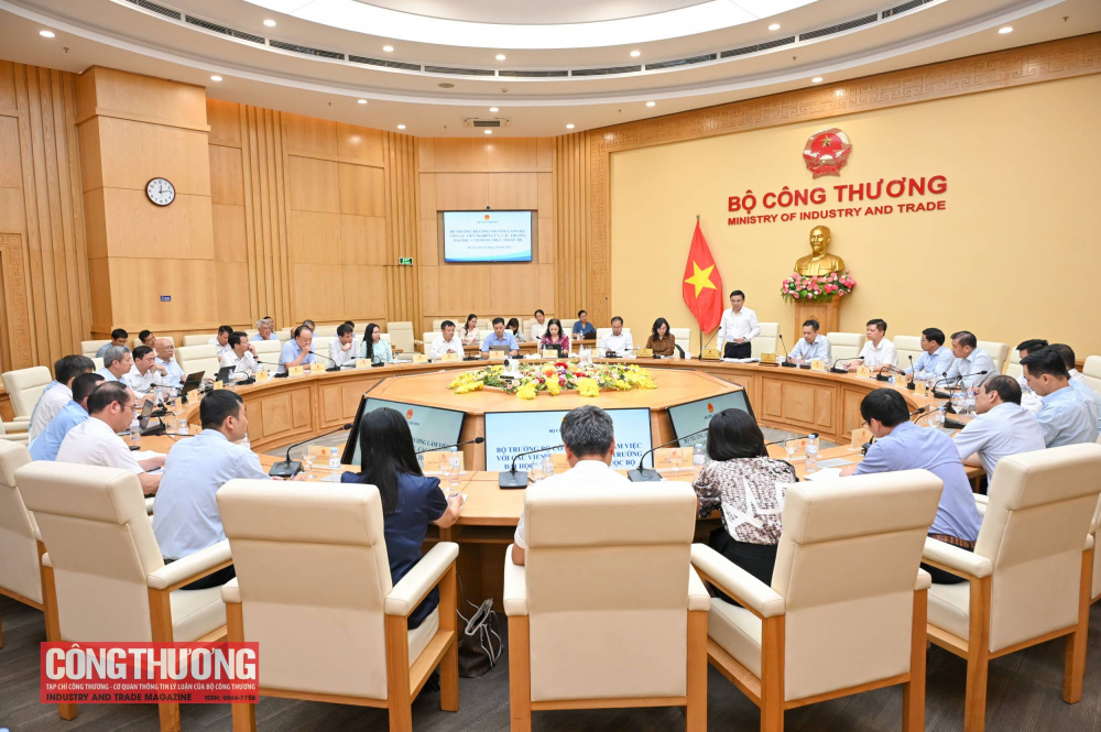 Bộ trưởng Bộ Công Thương Lê Mạnh Hùng chủ trì buổi làm việc với các viện nghiên cứu, trường đại học, cao đẳng trực thuộc Bộ