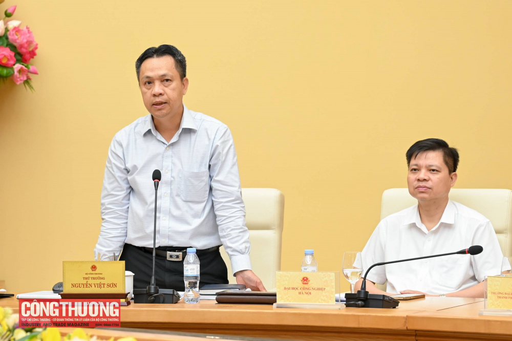 Thứ trưởng Bộ Công Thương Nguyễn Việt Sơn phát biểu tại buổi làm việc