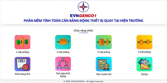 phần mềm hỗ trợ cân bằng động thiết bị quay 