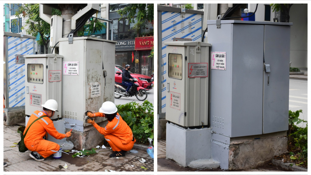 Chỉnh trang lưới điện - EVNHANOI chung tay kiến tạo diện mạo đô thị Thủ đô