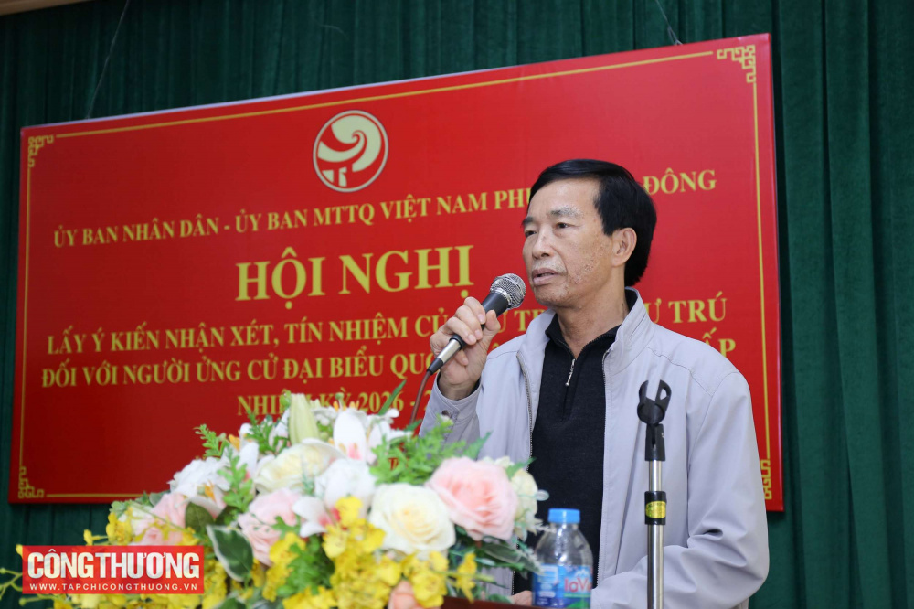 Các cử tri phường Hà Đông bày tỏ tin tưởng đối với các đồng chí tham gia ứng cử đại biểu Quốc hội khóa XVI, Hội đồng Nhân dân các cấp nhiệm kỳ 2026-2031