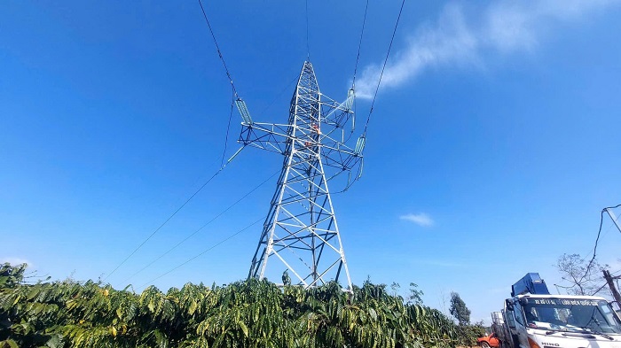 Tổ QLVHĐZ Gia Nghĩa - Truyền tải điện Lâm Đồng vệ sinh hotline đường dây 220kV Buôn Tua Srah - Đắk Nông