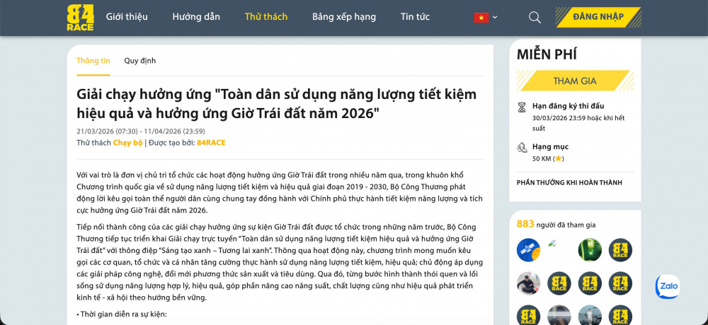 Ngay khi vừa mở đăng kí, Giải chạy trực tuyến đã thu hút hơn 800 người tham gia