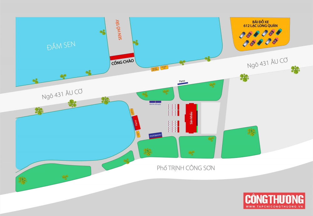 Sơ đồ địa điểm tổ chức giải chạy và bãi đỗ xe