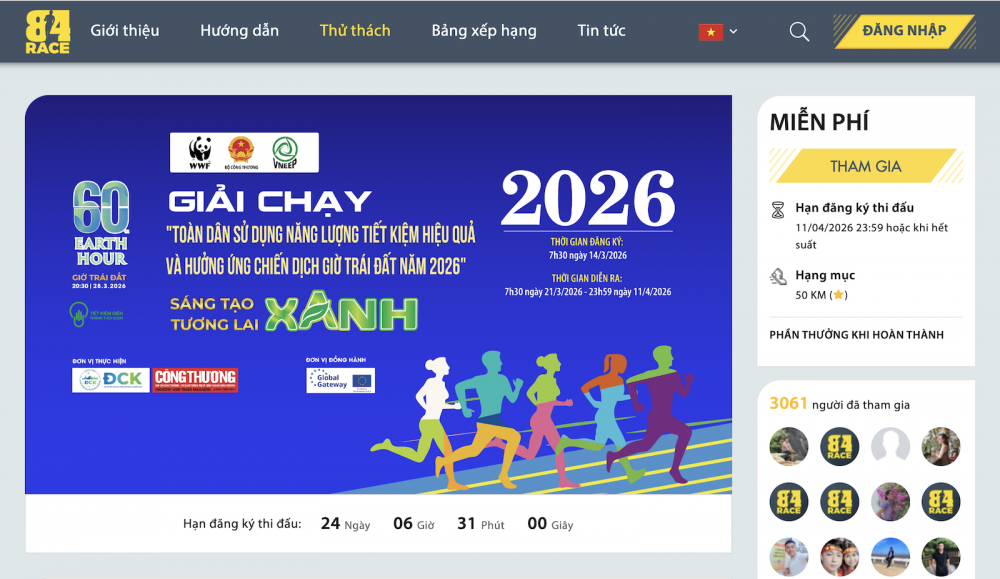 Sau 4 ngày mở đăng ký, tính đến ngày 18/3/2026, đã có hơn 3.000 vận động viên trên cả nước đăng ký tham gia