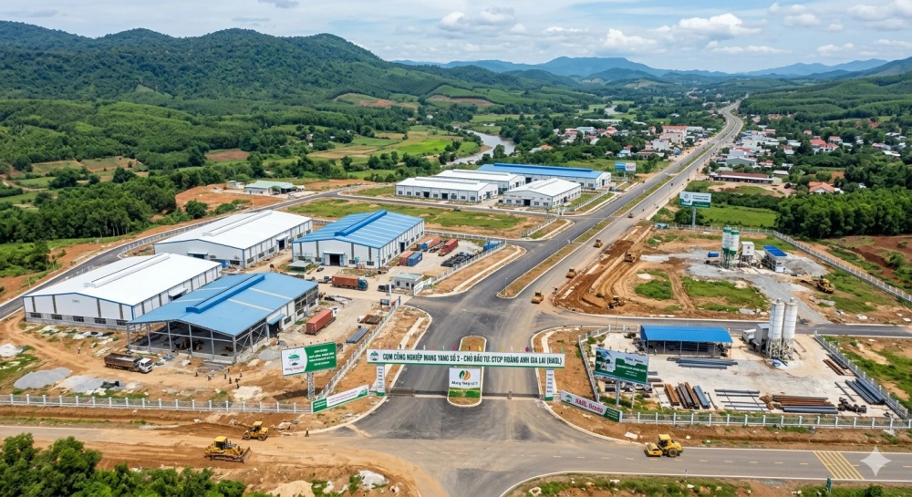 Cụm công nghiệp Mang Yang số 2 được triển khai tại thôn Nhơn Tân, xã Hra với quy mô diện tích 75 ha. Ảnh: gialai.gov.vn