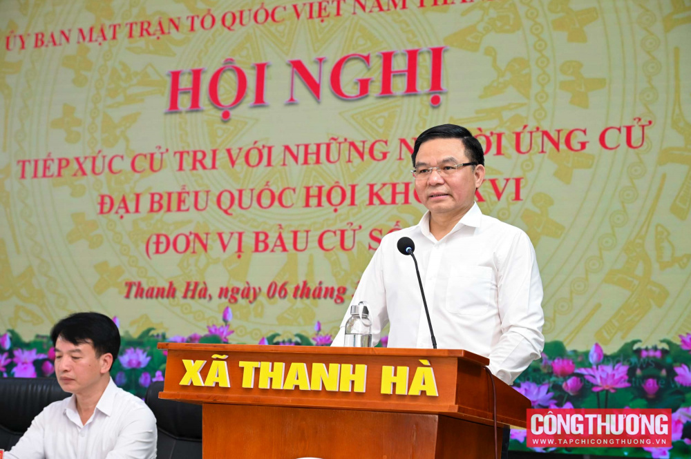 Quyền Bộ trưởng Bộ Công Thương Lê Mạnh Hùng tiếp xúc cử tri tại xã Thanh Hà, TP Hải Phòng, chiều ngày 6/3/2026