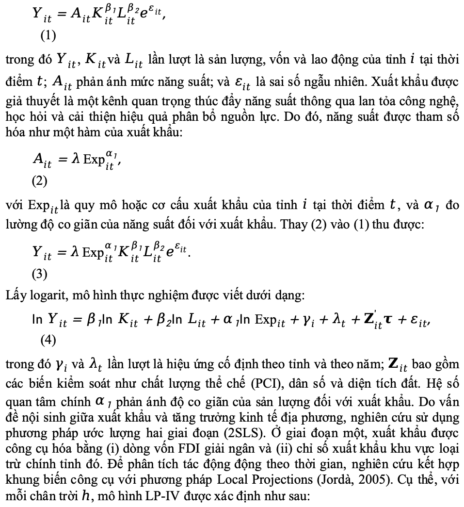Vai trò của xuất khẩu hàng hóa theo mặt hàng/ngành hàng đối với tăng trưởng kinh tế của Việt Nam giai đoạn 2021-2025
