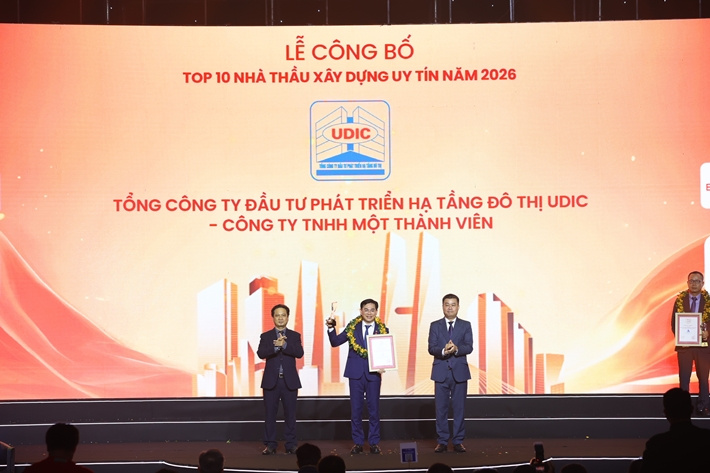 UDIC vinh danh top 10 nhà thầu xây dựng uy tín 2026