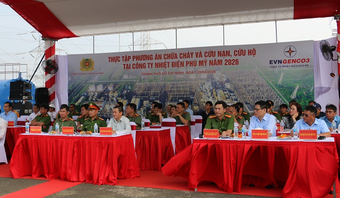 buổi thực tập phương án chữa cháy và cứu nạn, cứu hộ