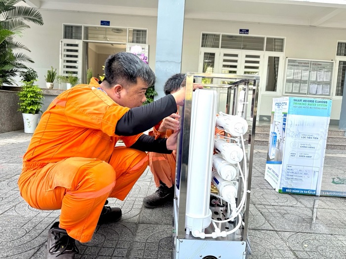 Công trình “Nước sạch cho em” do đội ngũ kỹ sư EPS trực tiếp thi công, lắp đặt và hoàn thiện