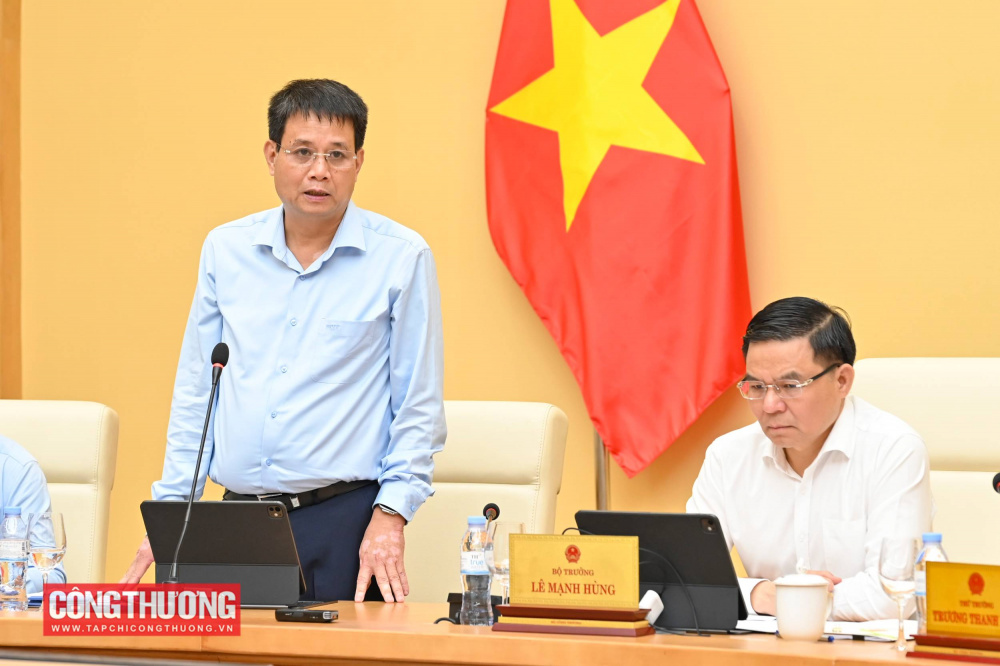 Cục trưởng Cục Hóa chất Phùng Mạnh Ngọc phát biểu tại buổi làm việc