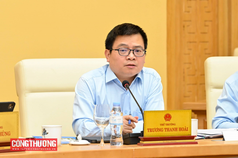 Thứ trưởng Bộ Công Thương Trương Thanh Hoài phát biểu tại buổi làm việc