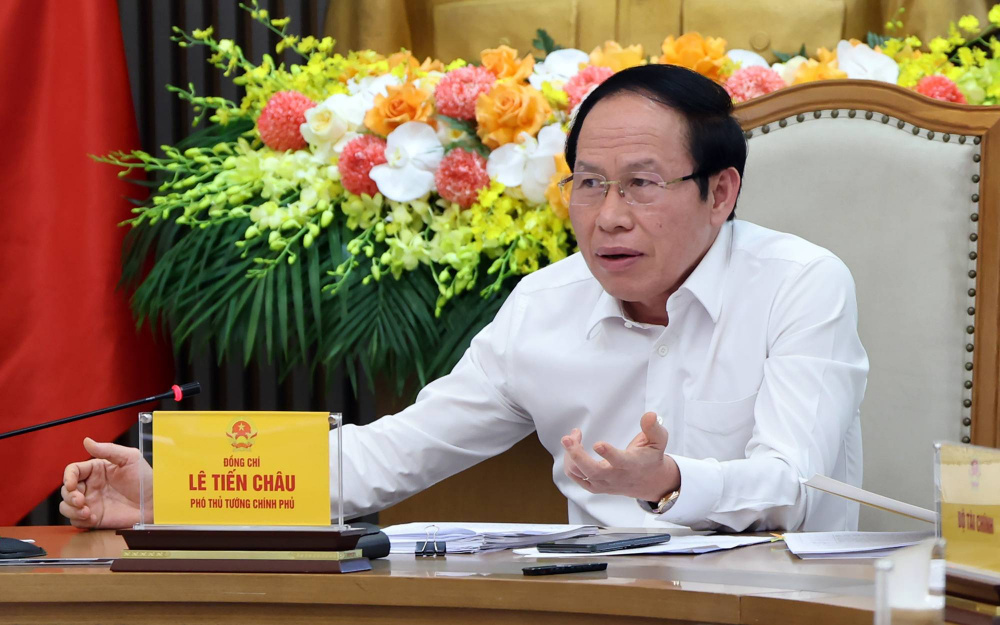 Phó Thủ tướng Lê Tiến Châu phát biểu tại cuộc họp - Ảnh: VGP