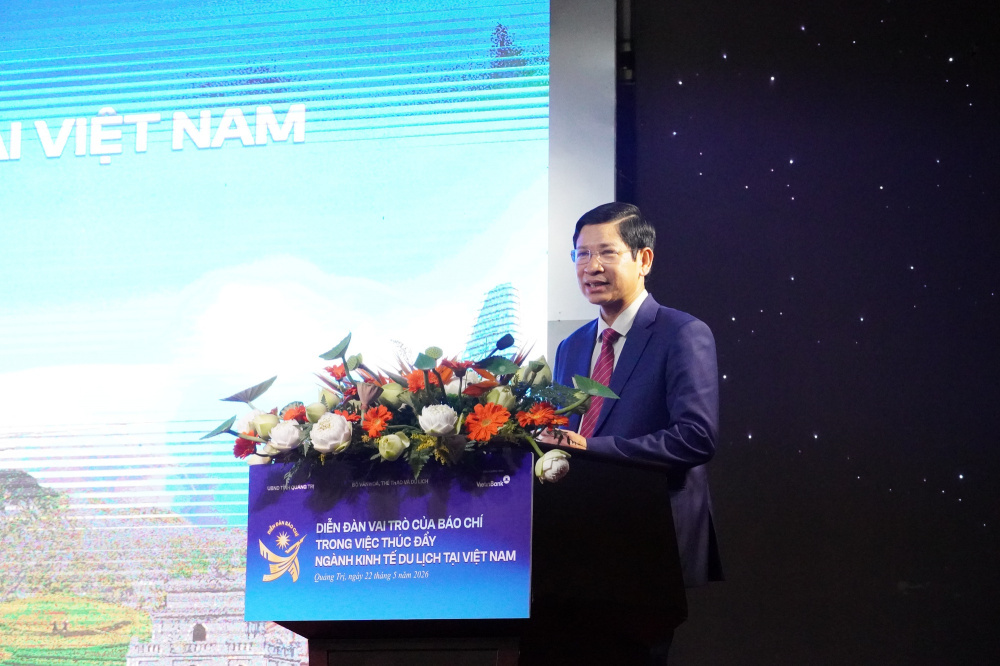 Ông Hồ An Phong, Thứ trưởng Bộ Văn hoá, Thể thao và Du lịch nói về vai trò của báo chí - Ảnh: VGP/Minh Đăng
