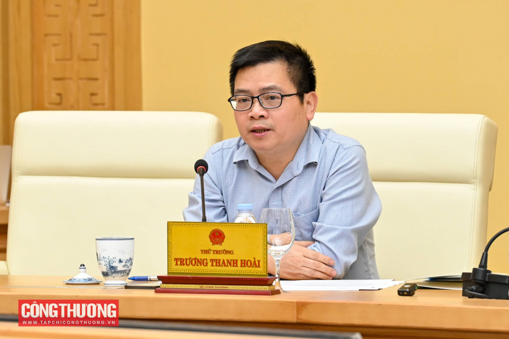 Thứ trưởng Bộ Công Thương Trương Thanh Hoài phát biểu tại buổi làm việc