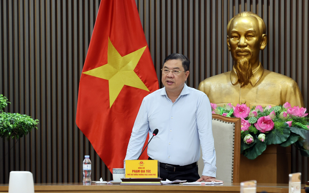 Chiều 24/6, Ủy viên Bộ Chính trị, Phó Thủ tướng Thường trực Phạm Gia Túc chủ trì cuộc họp với Bộ Công Thương và một số bộ, ngành để nghe báo cáo về việc hoàn thiện dự thảo Nghị định thay thế Nghị định số 83/2014/NĐ-CP và các nghị định sửa đổi, bổ sung về kinh doanh xăng dầu.