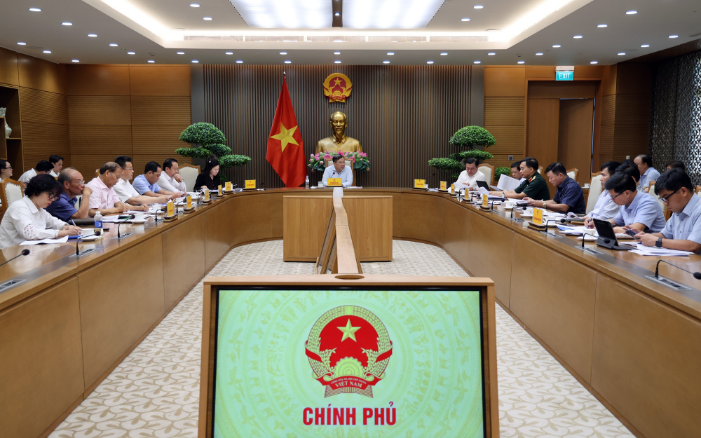 Thứ trưởng Bộ Công Thương Nguyễn Sinh Nhật Tân báo cáo tại cuộc họp - Ảnh: VGP/Phương Nguyên