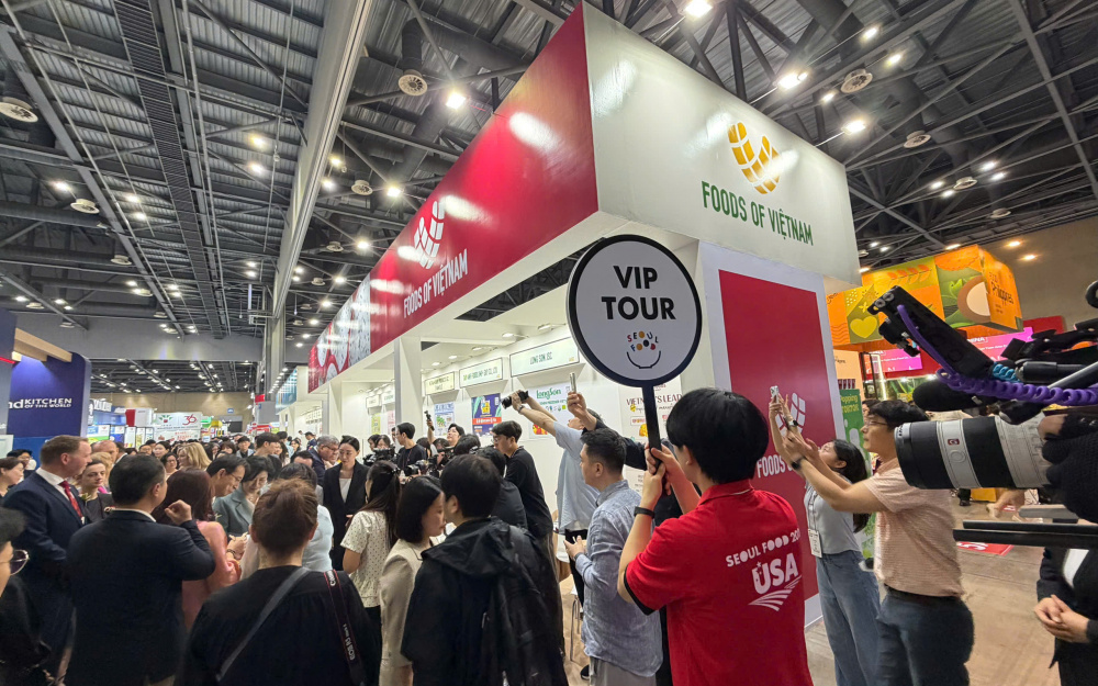 Khu gian hàng Việt Nam thu hút đông đảo sự quan tâm tại Triển lãm Thực phẩm Quốc tế Seoul Food 2026