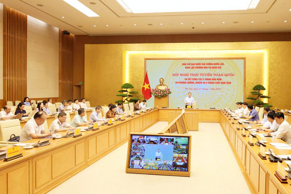 Hội nghị được kết nối trực tuyến tới các tỉnh, thành phố, Ban Chỉ đạo quốc gia các địa phương, các lực lượng chức năng