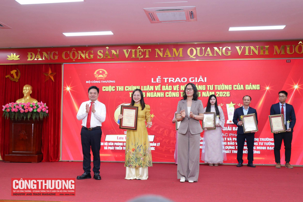 Bộ Công Thương trao giải Cuộc thi chính luận về bảo vệ nền tảng tư tưởng của Đảng trong ngành Công Thương năm 2026