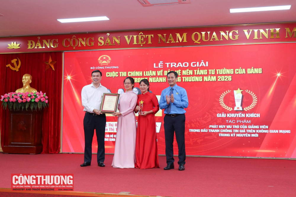 Bộ Công Thương trao giải Cuộc thi chính luận về bảo vệ nền tảng tư tưởng của Đảng trong ngành Công Thương năm 2026