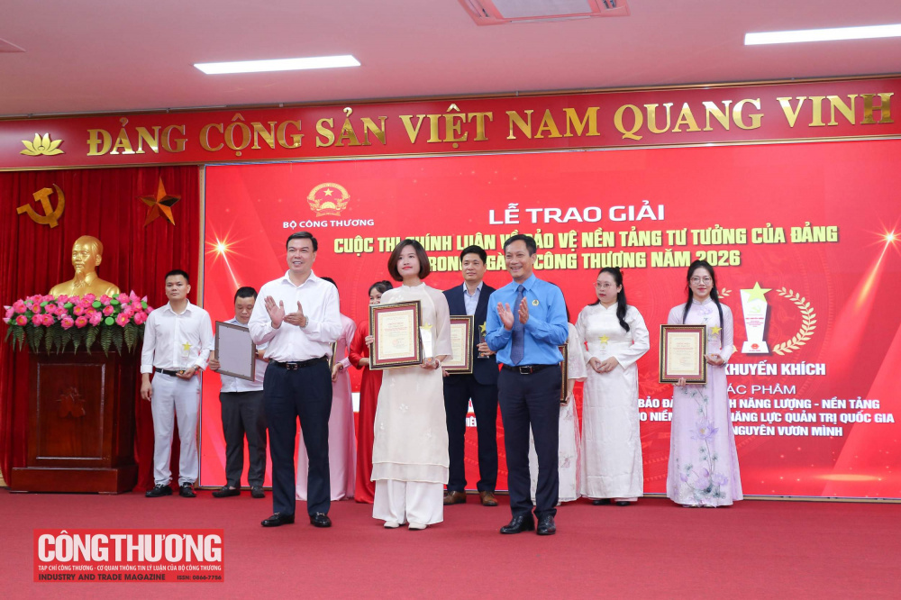 Bộ Công Thương trao giải Cuộc thi chính luận về bảo vệ nền tảng tư tưởng của Đảng trong ngành Công Thương năm 2026