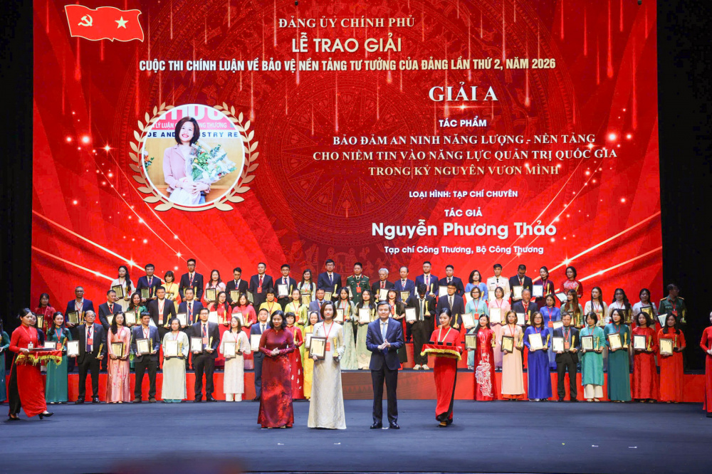 Tạp chí Công Thương đoạt giải A Cuộc thi chính luận về bảo vệ nền tảng tư tưởng của Đảng trong Đảng bộ Chính phủ lần thứ 2, năm 2026