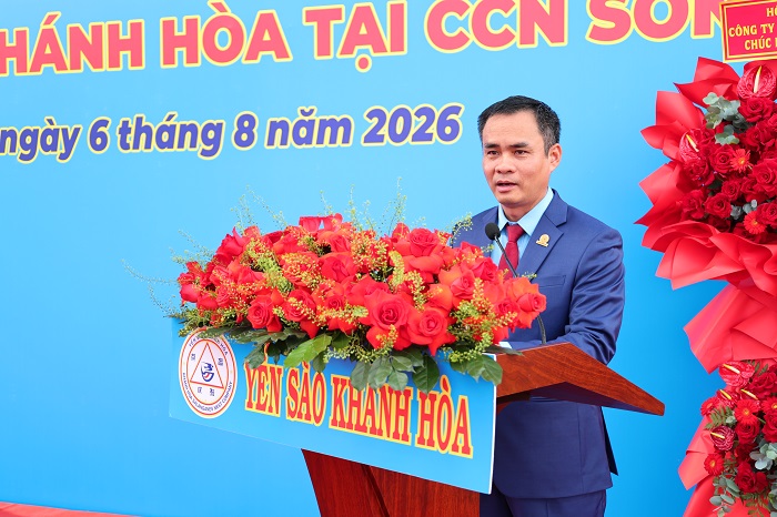 Ông Nguyễn Thanh Hải – Tổng Giám đốc Công ty phát biểu tại Lễ khai trương