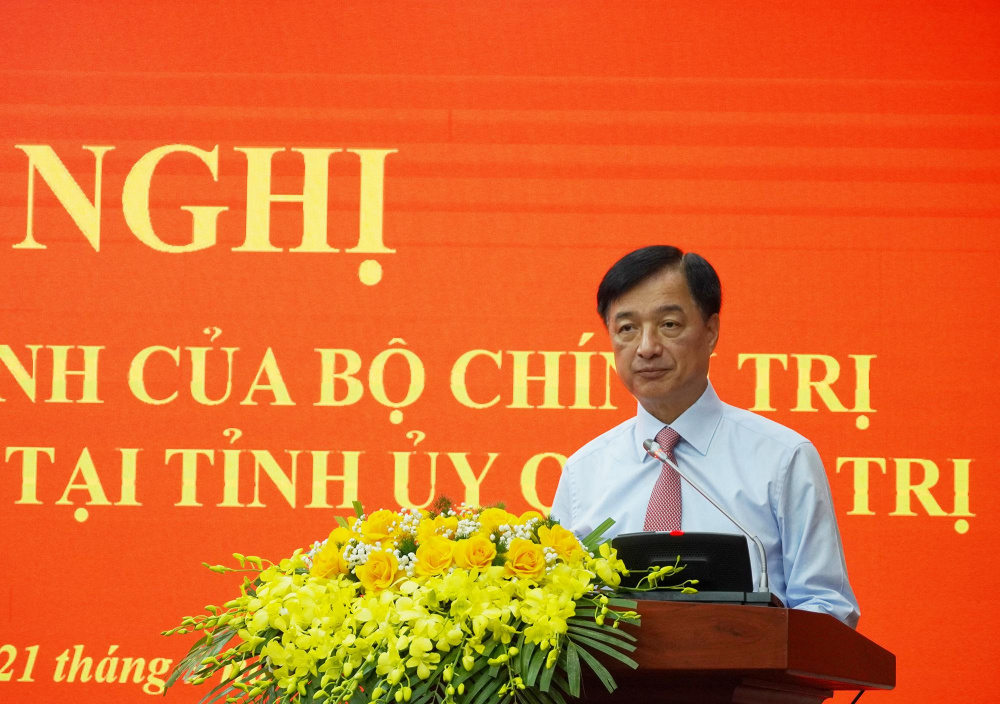 Đồng chí Nguyễn Duy Ngọc, Ủy viên Bộ Chính trị, Bí thư Trung ương Đảng, Trưởng Ban Tổ chức Trung ương phát biểu tại hội nghị