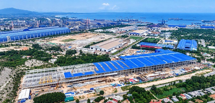 Toàn cảnh dự án sản xuất ray đường sắt Hòa Phát.