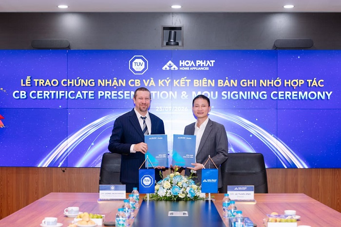 Hòa Phát xem TÜV SÜD là đối tác tin cậy trong lĩnh vực an toàn điện, chứng nhận CB và hỗ trợ tiếp cận thị trường quốc tế