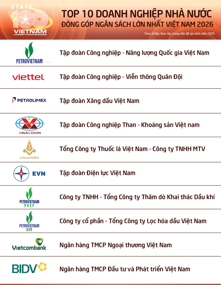 EVN vào Top 10 doanh nghiệp nhà nước nộp ngân sách lớn nhất
