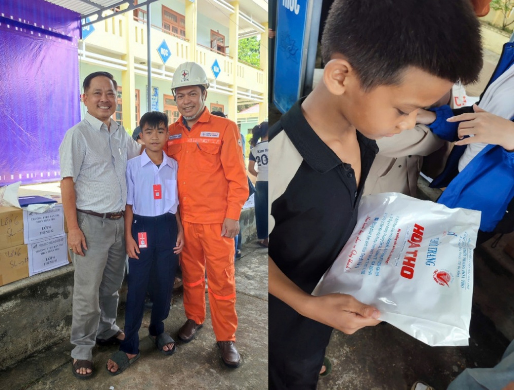 Thủy điện A Vương trao quà