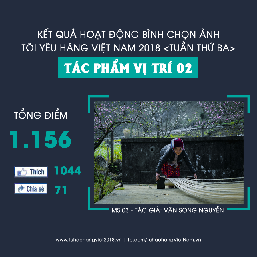 Tác phẩm "Dệt những mùa xuân" của tác giả Nguyễn Văn Song có số điểm bình chọn cao thứ nhì trong Album Bình chọn ảnh Tuần thứ Ba Tác phẩm "Dệt những mùa xuân" của tác giả Nguyễn Văn Song có số điểm bình chọn cao thứ nhì trong Album Bình chọn ảnh Tuần thứ Ba