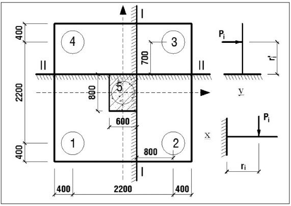 Mô hình dầm console tính cốt thép đài móng cọc theo phương x và phương y