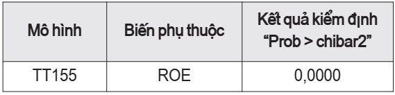 Tóm tắt kết quả kiểm định phương sai thay đổi